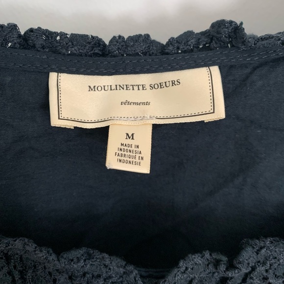 Anthropologie Moulinette Soeurs Black Lace Top, M - Picture 6 of 8